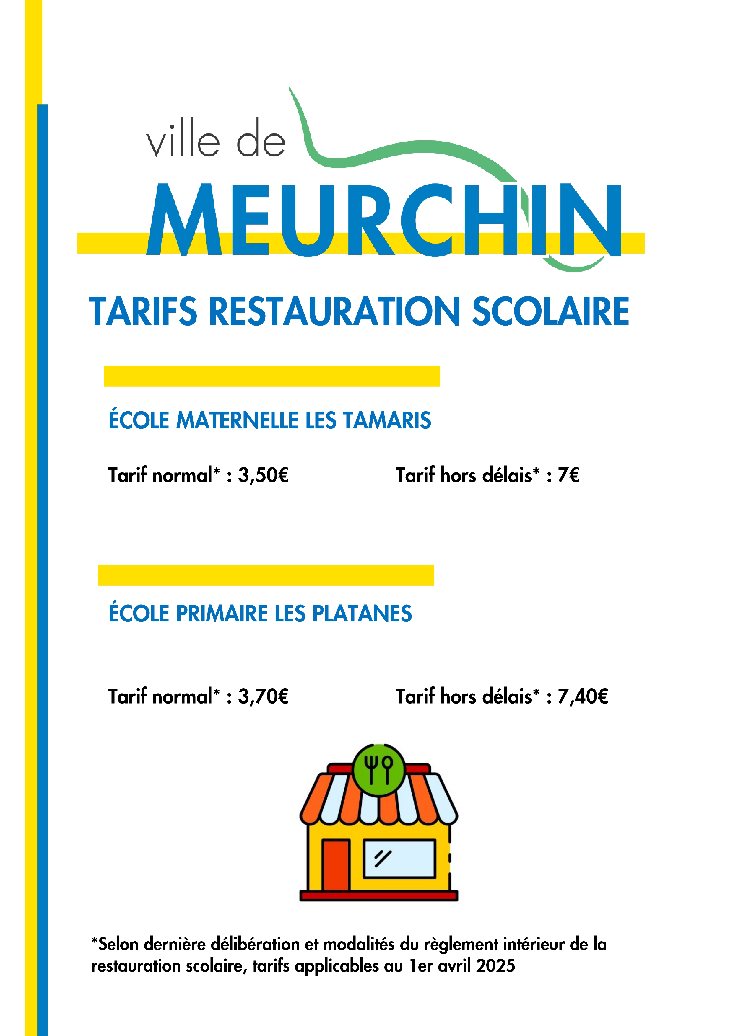 Tarifs cantine