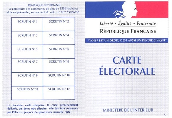 Carte éléctorale Carte éléctorale